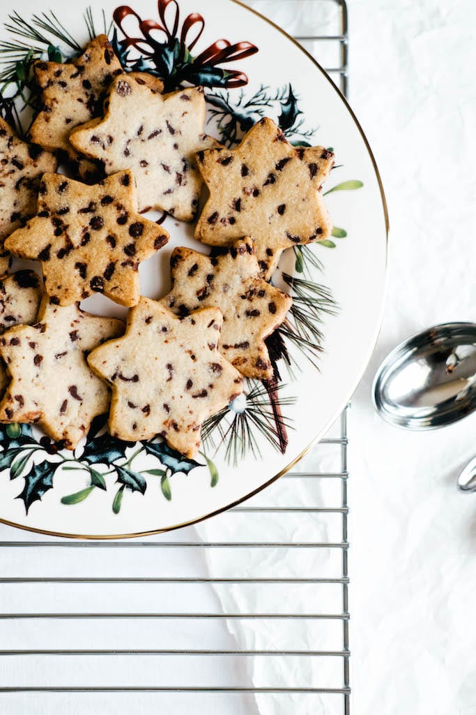 plate of chocolate chip cookies 