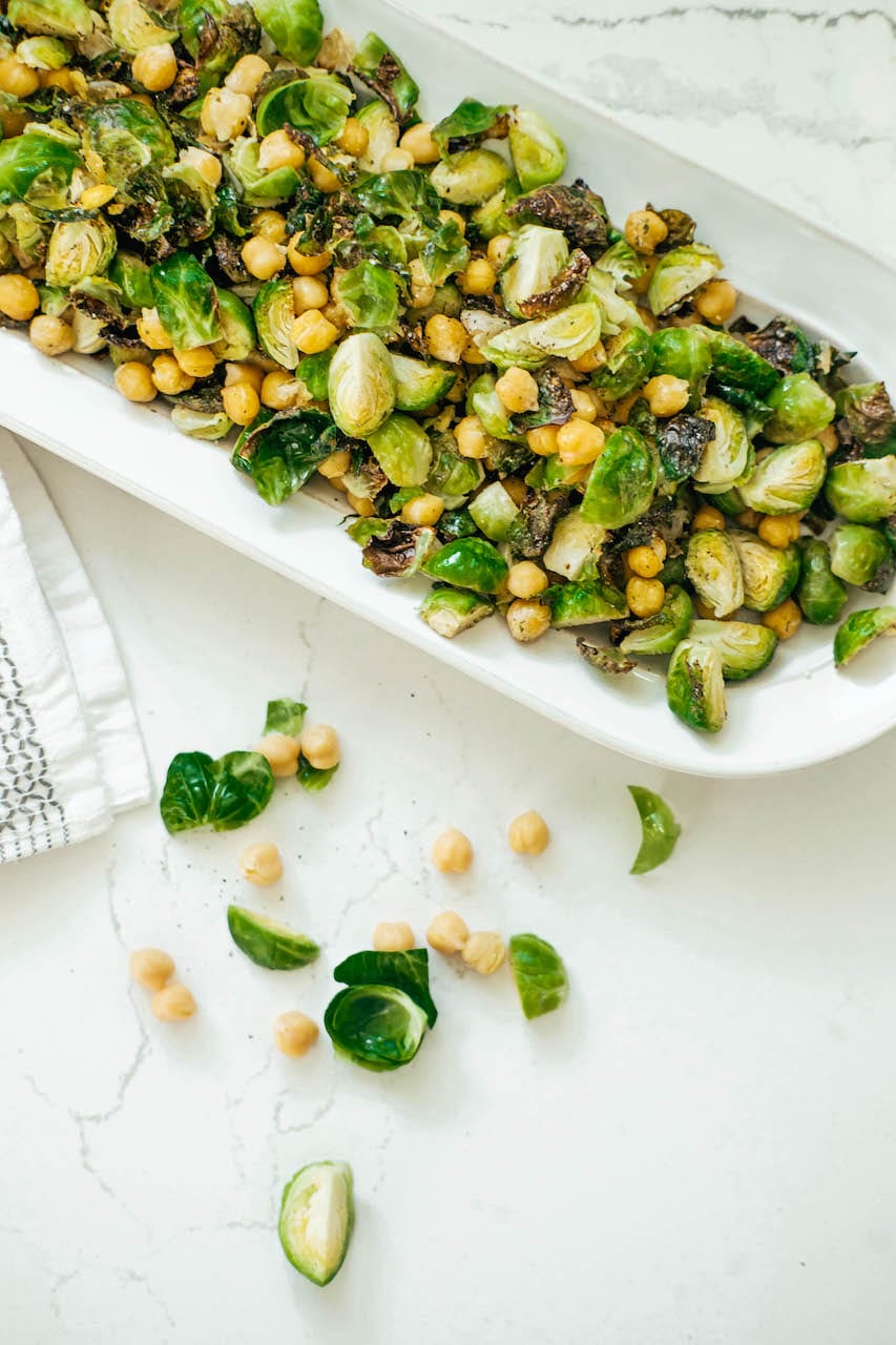 Roasted Ranch Chickpeas & Brussel Sprouts - White Kitchen Red Wine