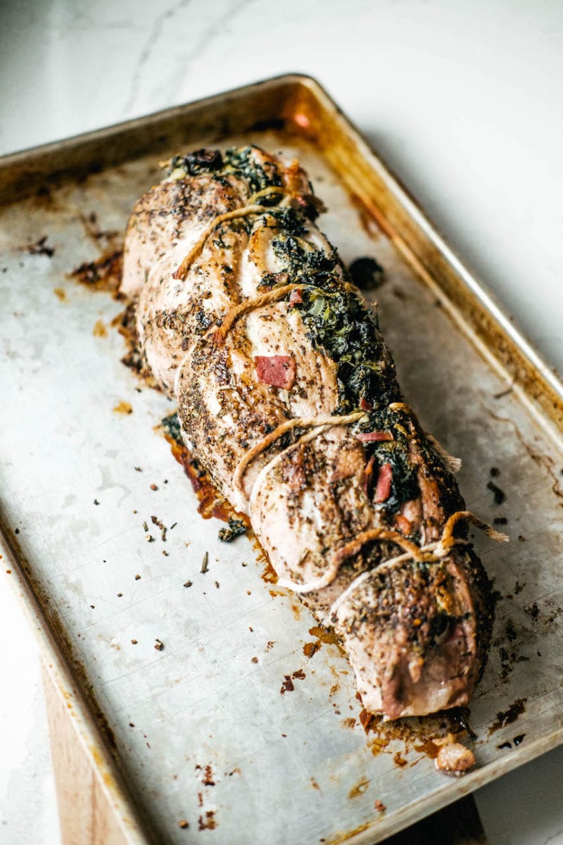 Boursin Cheese and Spinach Stuffed Pork - White Kitchen Red Wine