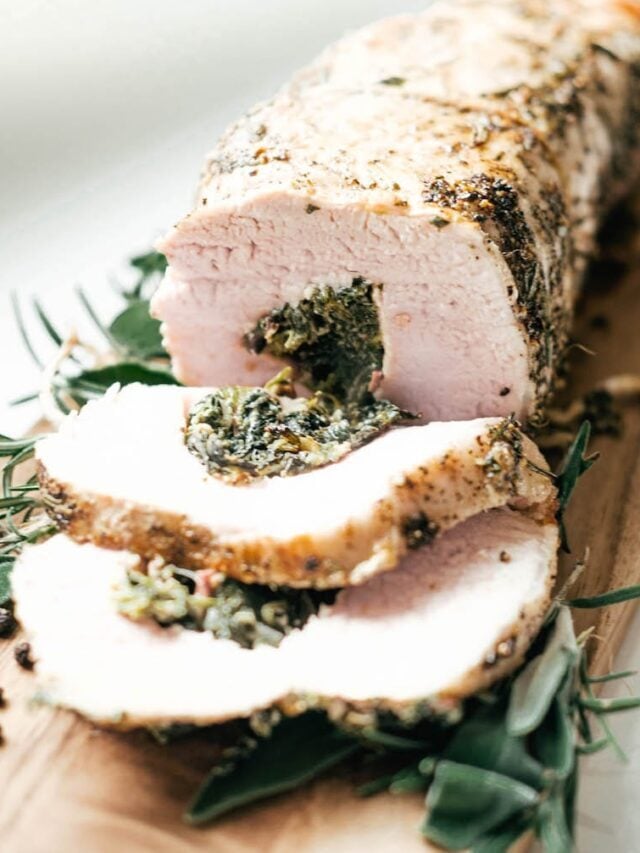 Boursin Cheese and Spinach Stuffed Pork Story