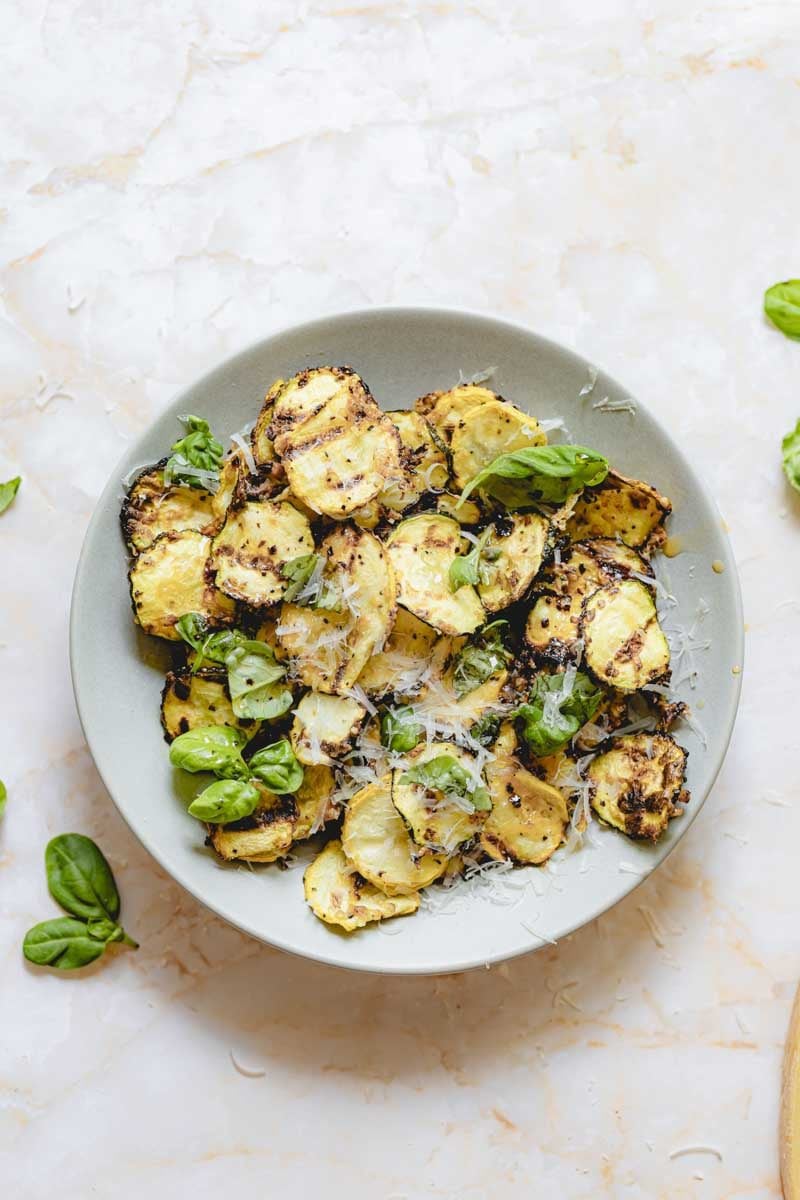 Final plated air fryer squash. 