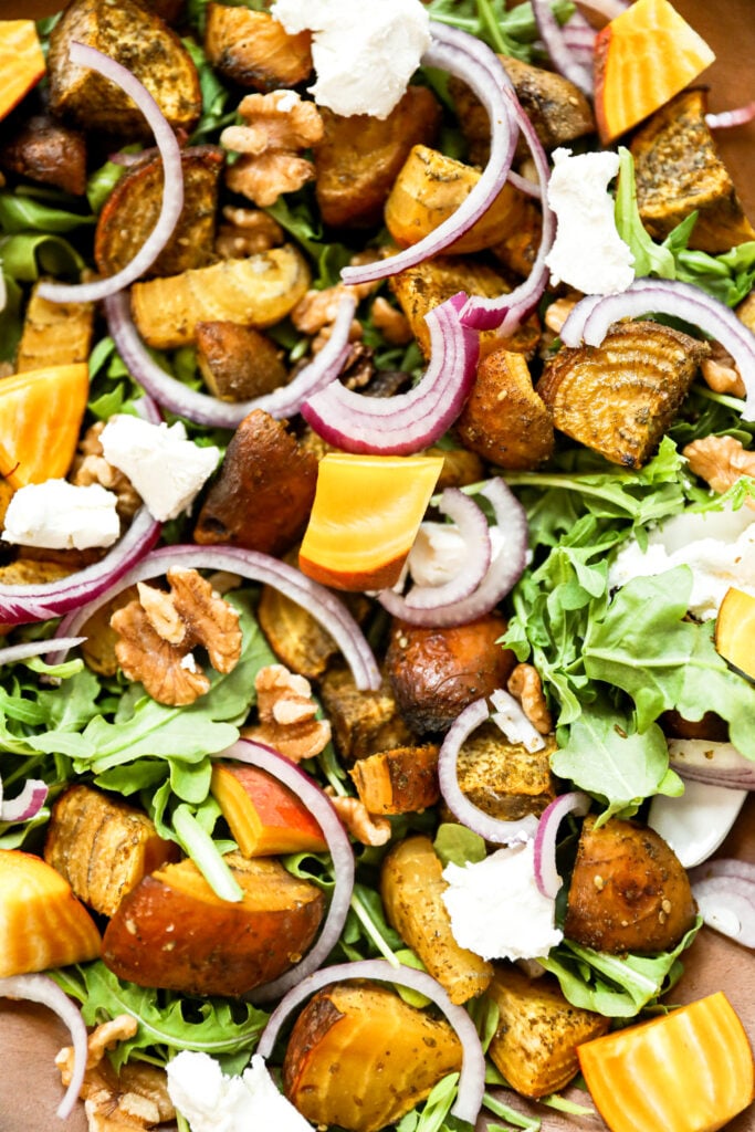 close up of beet salad 