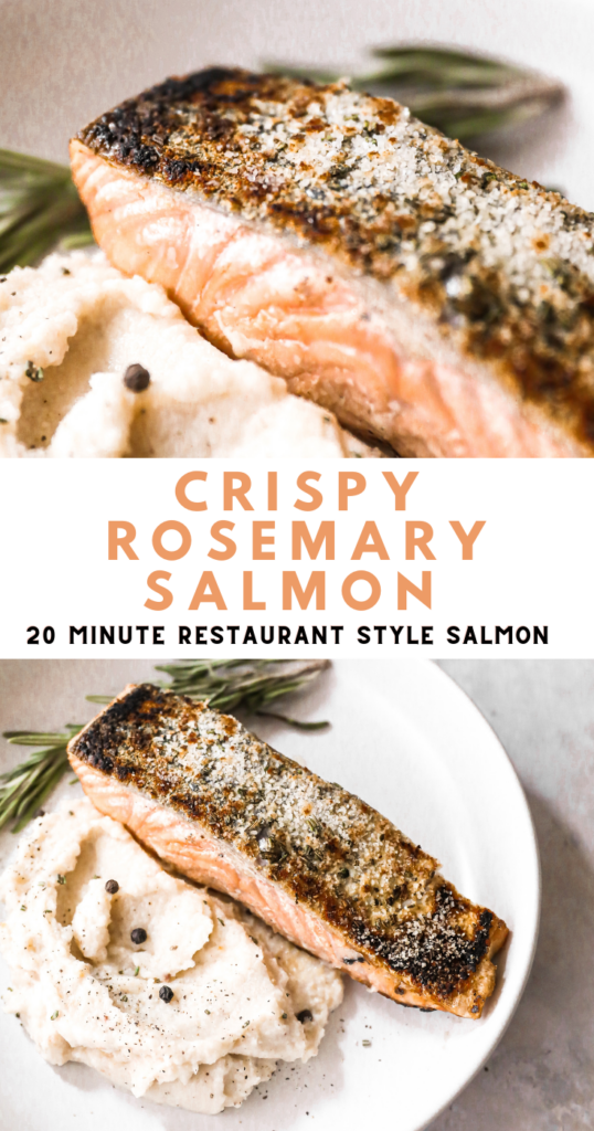 crispy rosemary salmon pin image 