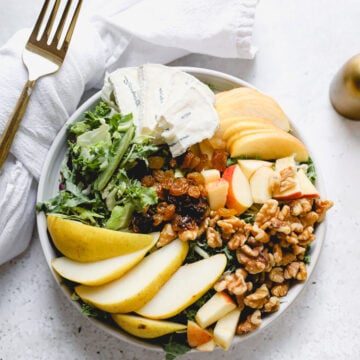 apple crunch Salad with gold fork