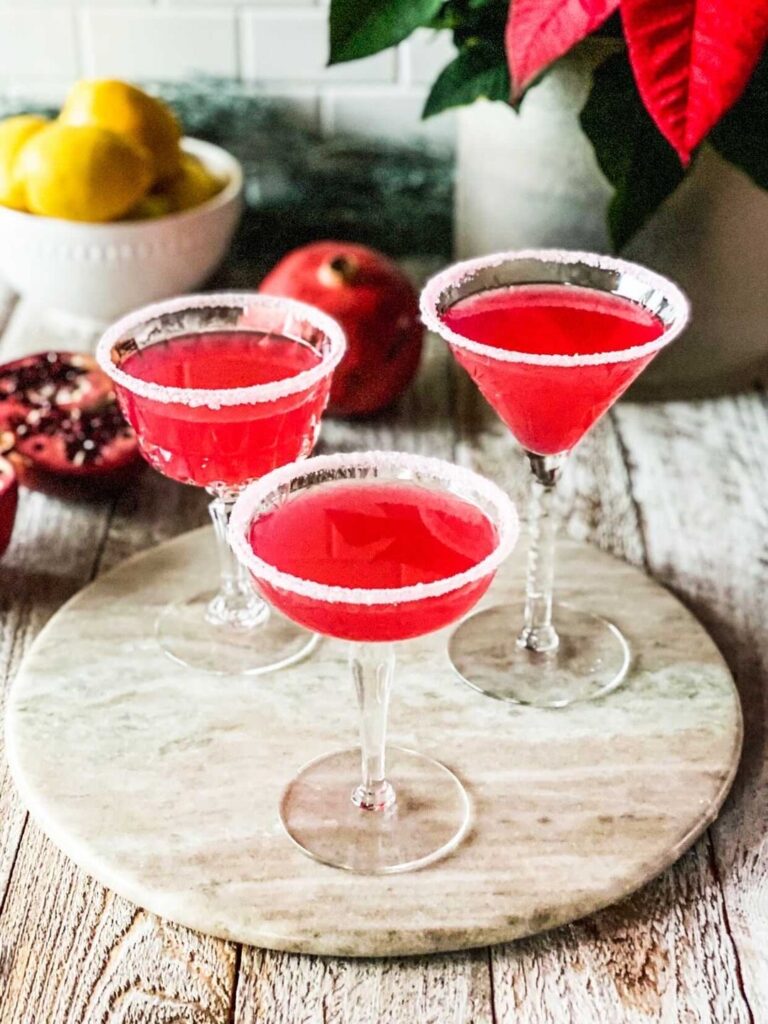 pomegranate lemon drop martinis