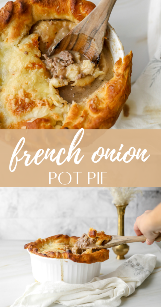 French onion pot pie pin image