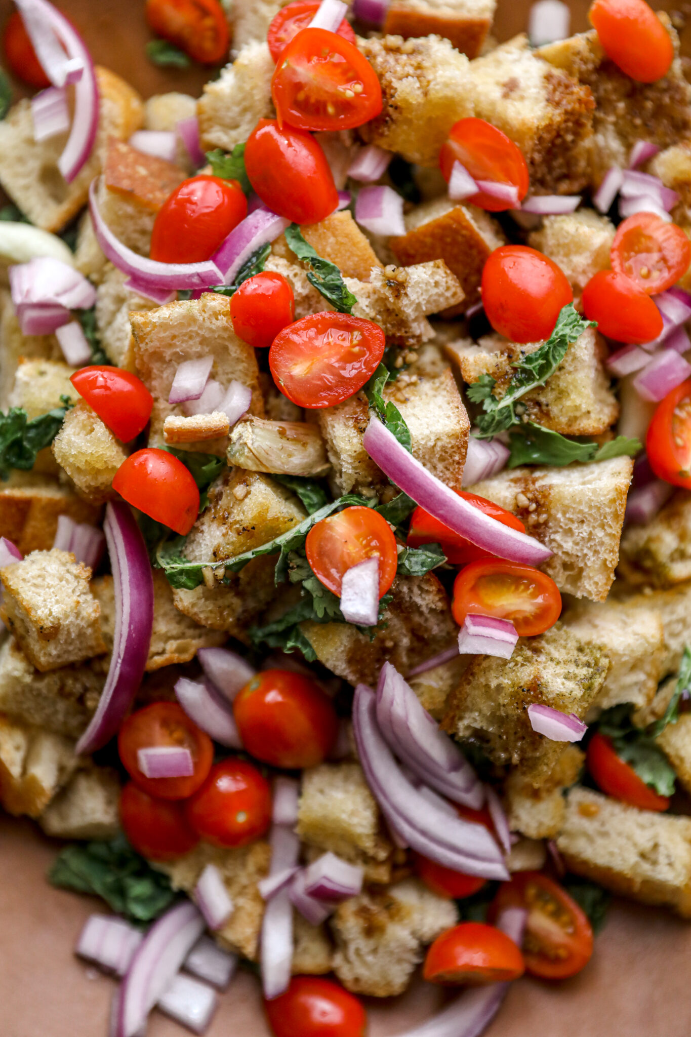 Garlicky Kale Panzanella White Kitchen Red Wine