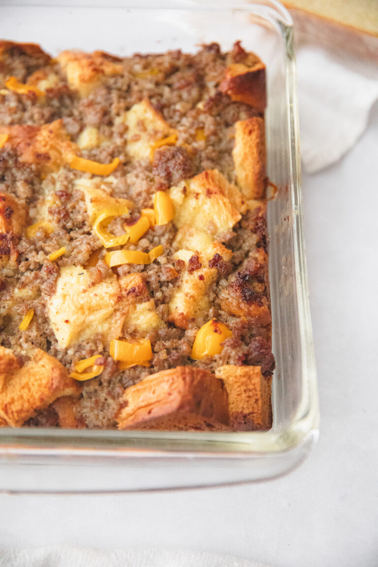 Overnight Savoury French Toast Sausage Bake Recipe