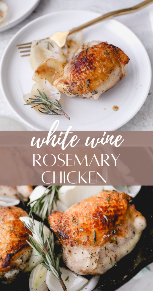 white wine rosemary chicken pin image