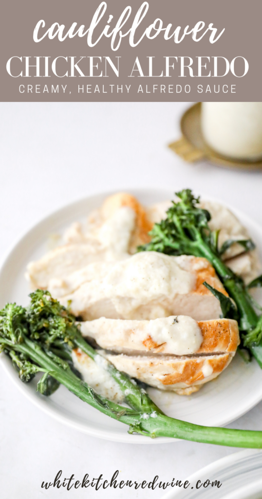 cauliflower chicken alfredo pin image 