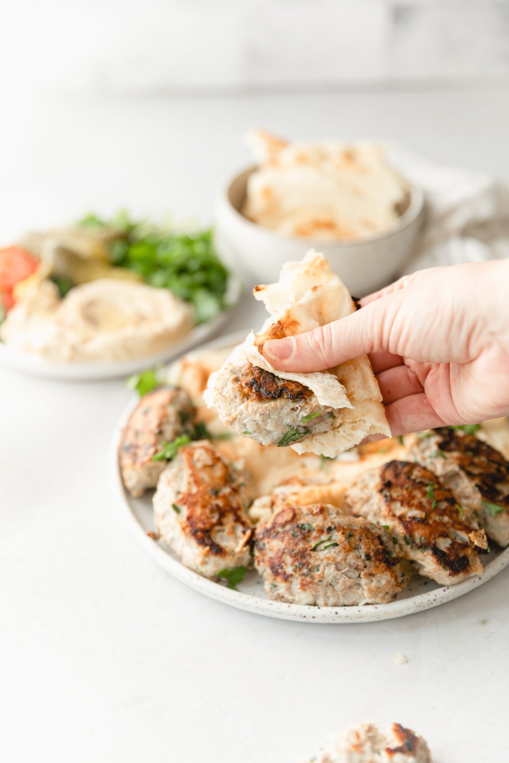 Lebanese Chicken Kafta Burgers White Kitchen Red Wine