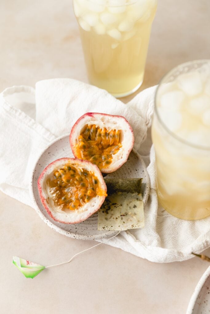 fresh passion fruit cut open