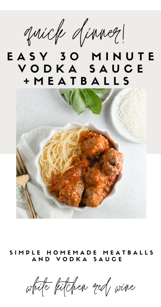 pin image for vodka sauce and meatballs 
