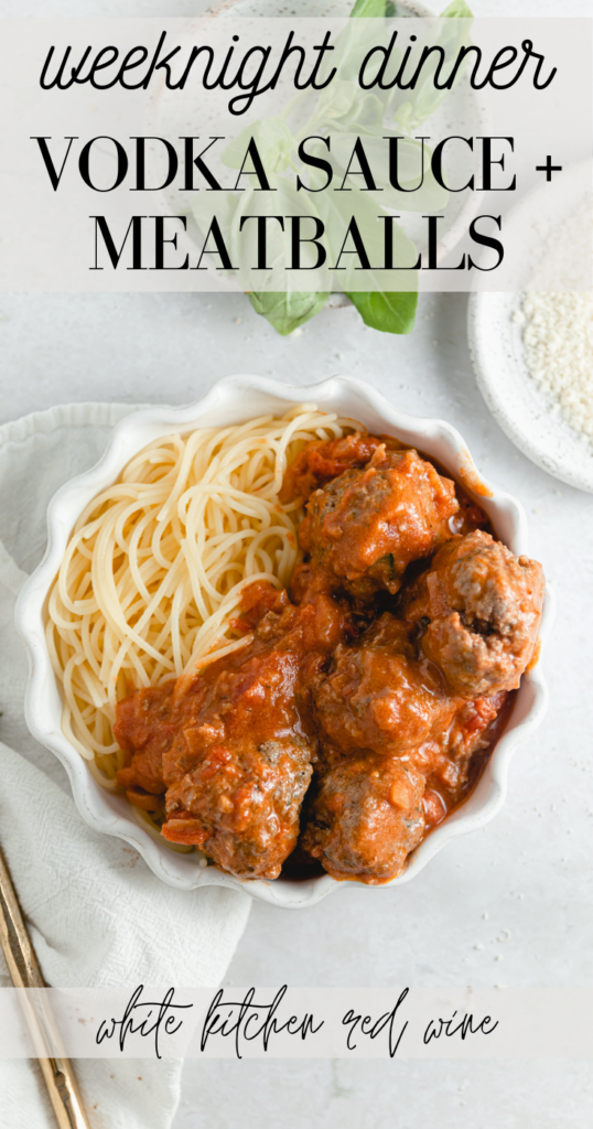 meatballs in vodka sauce pin image
