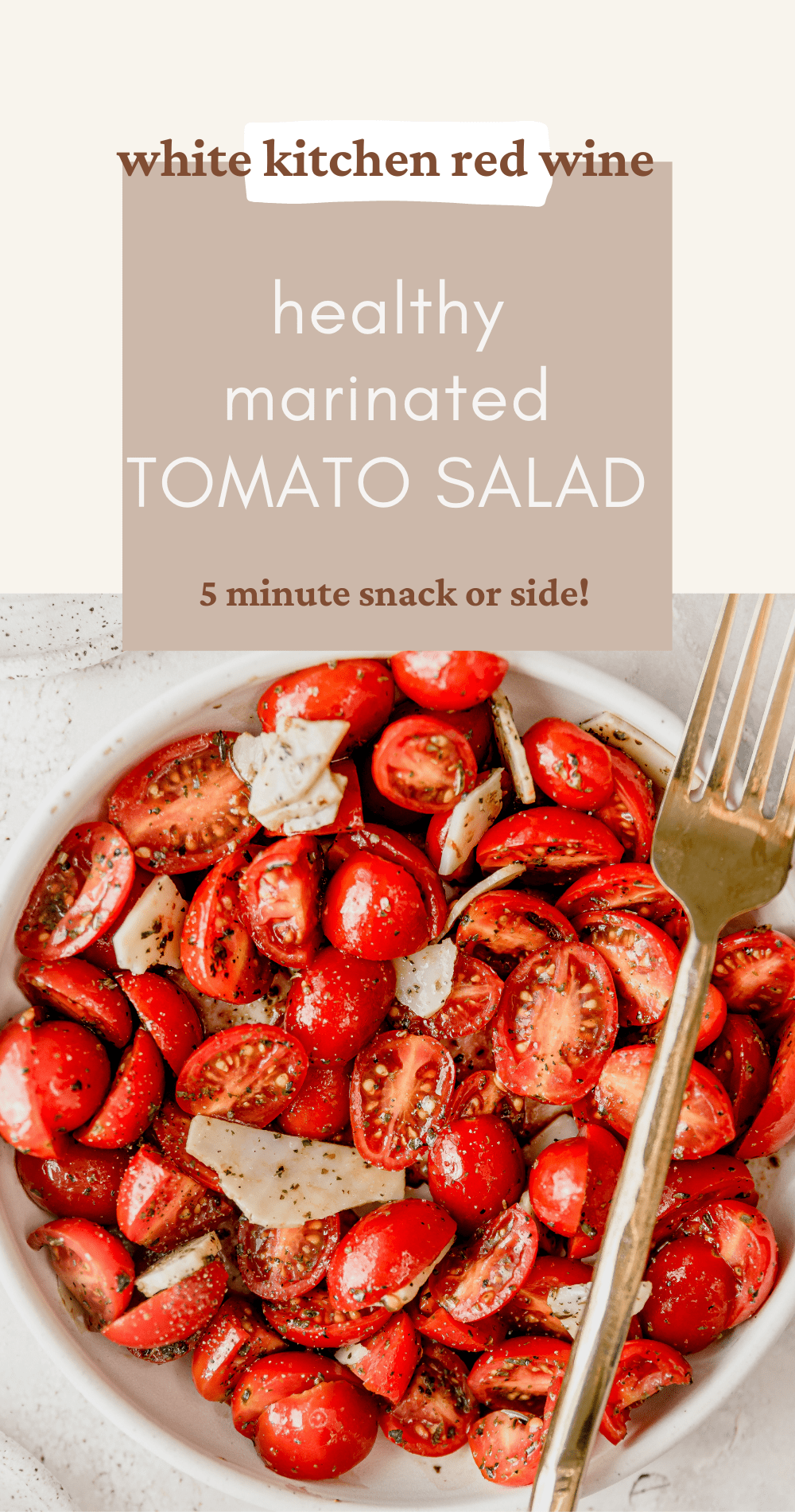 5 minute tomato salad pin image
