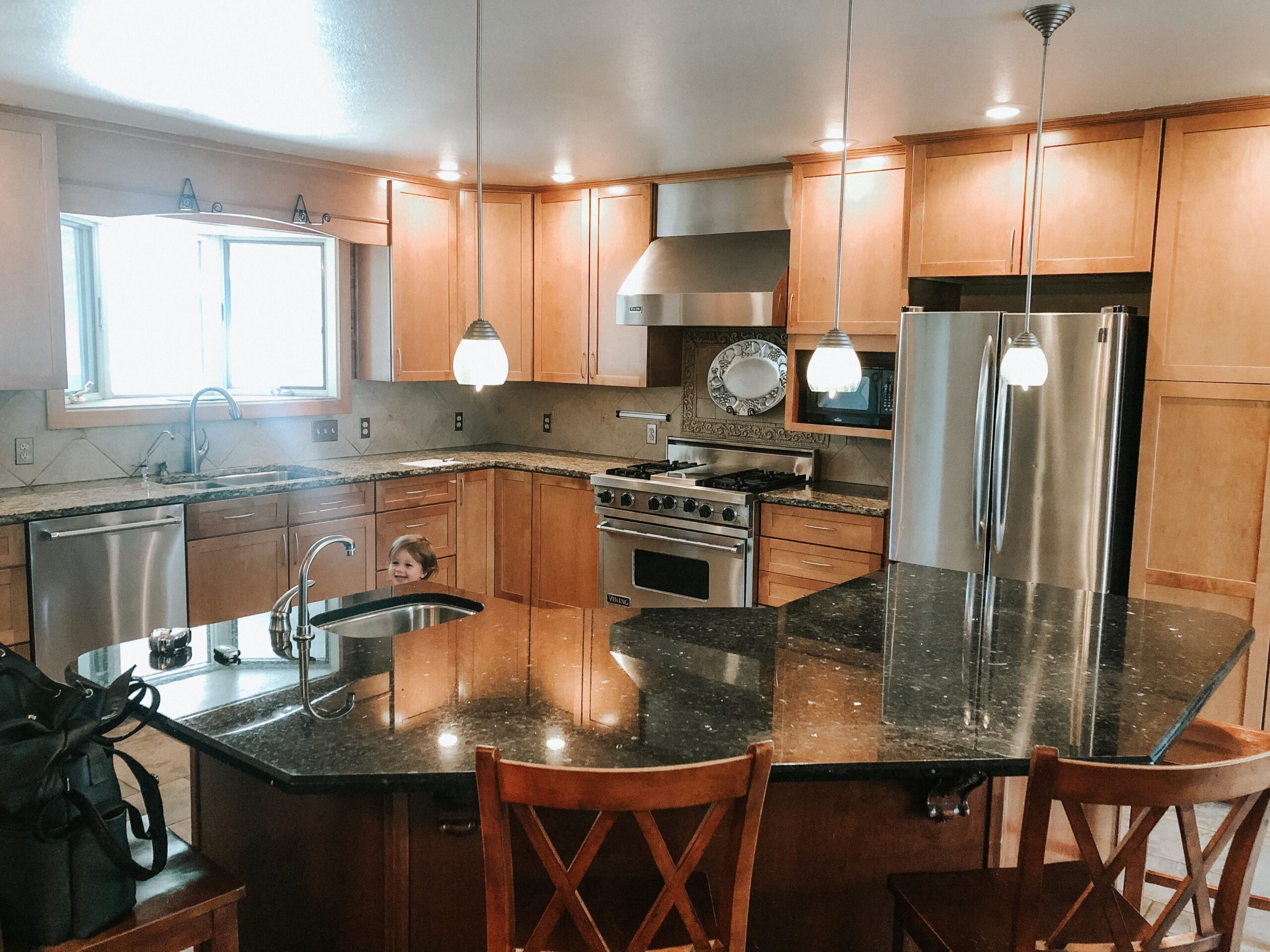 brown maple kitchen "before renovation" photo