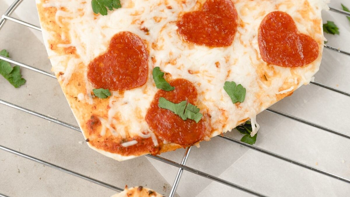 Heart Shaped Tortilla Pizzas - The BakerMama