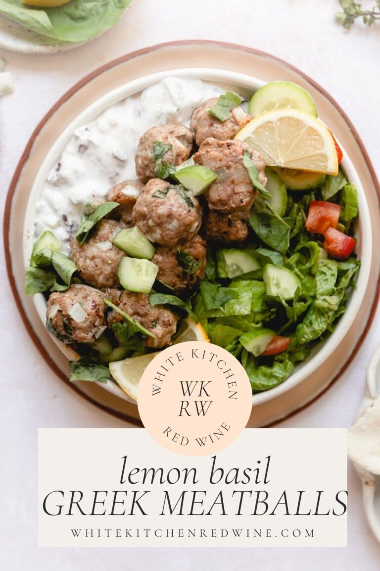 Lemon Basil Greek Meatballs and Rice 30 Min Dinner!