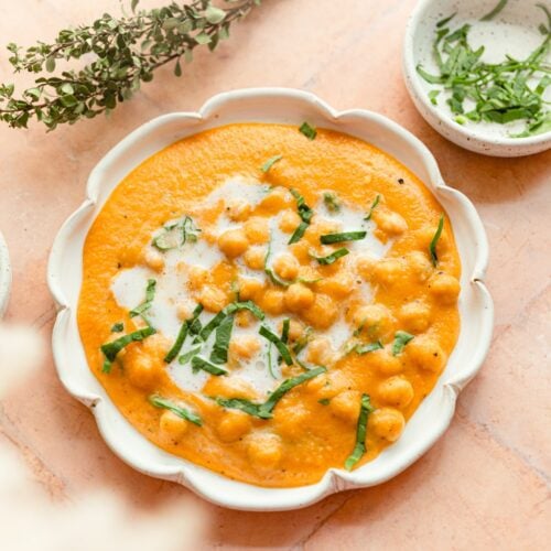 scalloped bowl of butternut curry