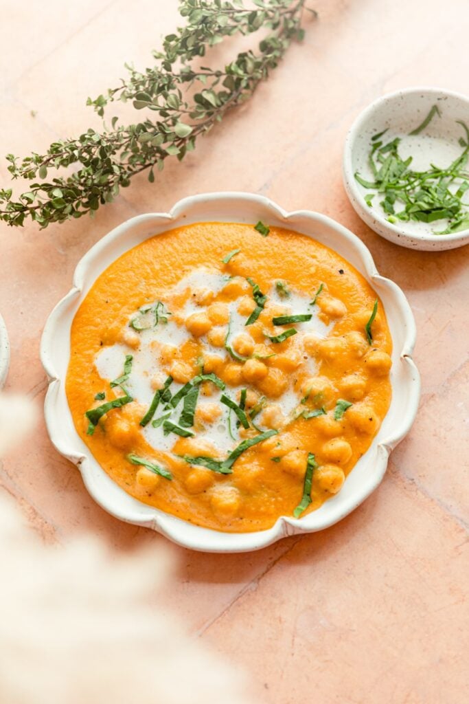 Bowl of butternut curry.
