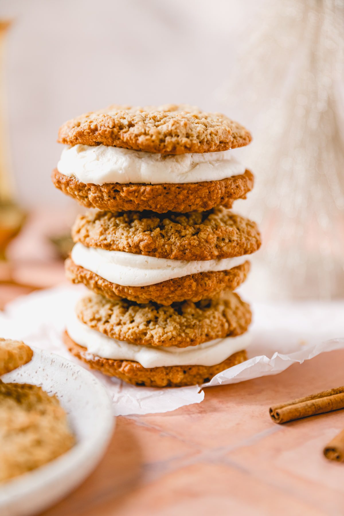 stack of 3 oatmeal creme pies