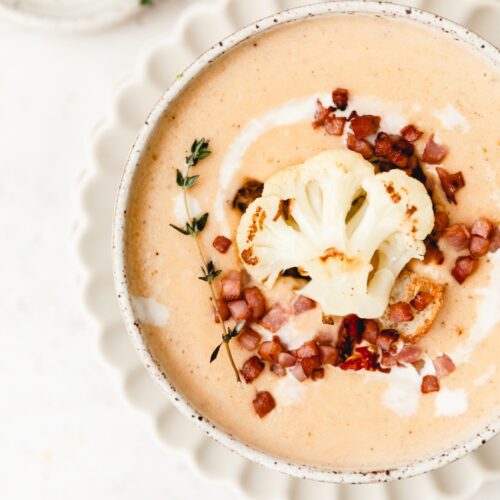 close up shot of cauliflower soup