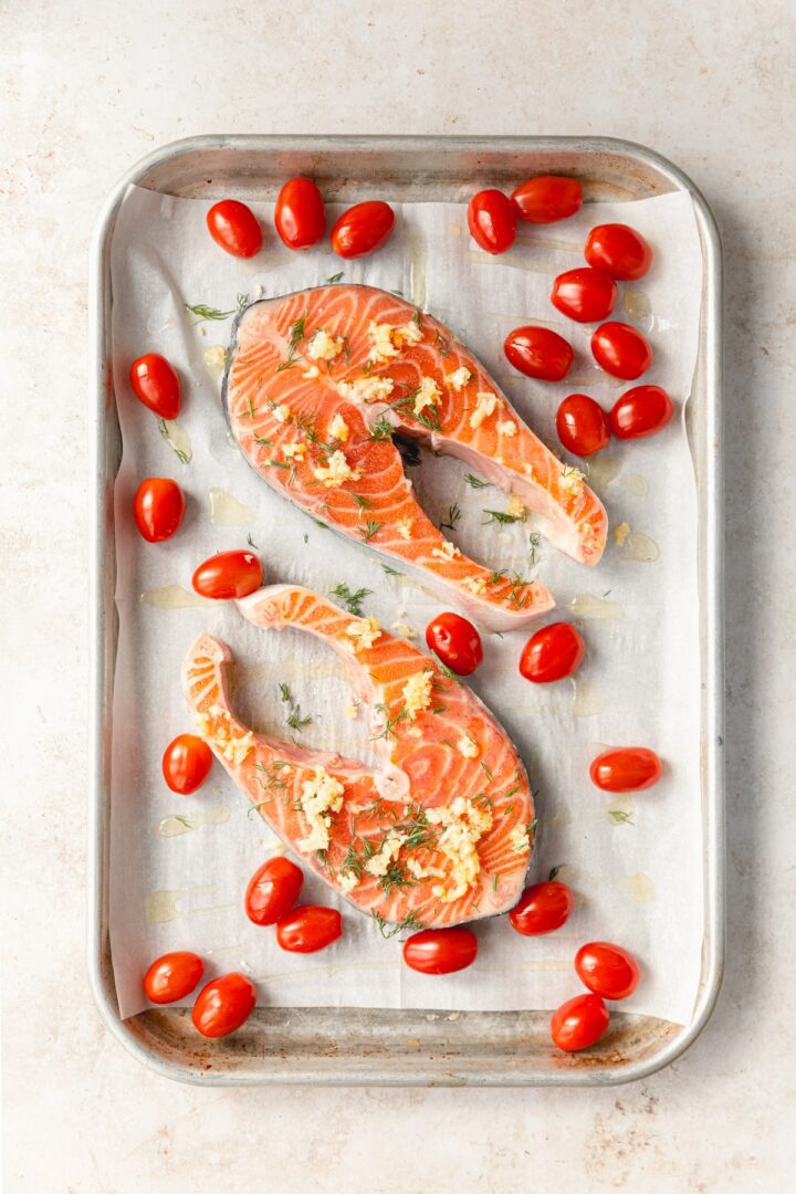 Salmon Steaks with Spicy Whipped Feta How To Cook Salmon Steaks