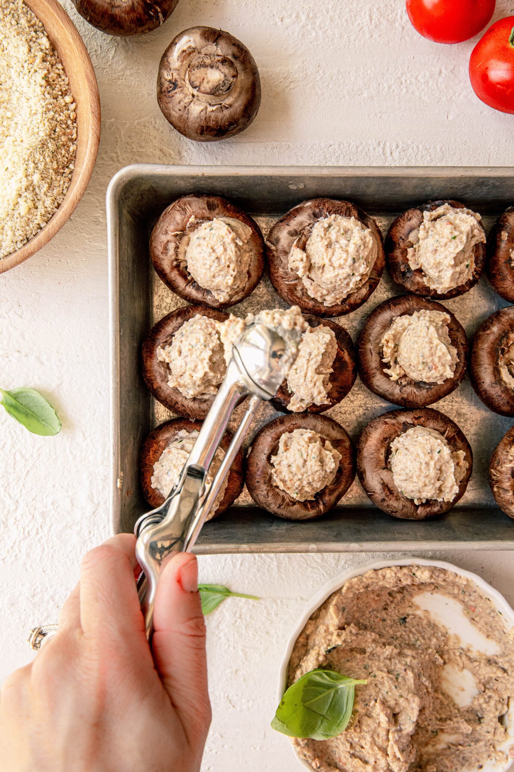 Italian Stuffed Mushrooms (Vegetarian Recipe) A Make-Ahead Party Dish