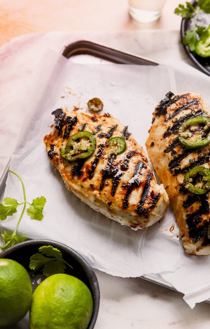 EASY Grilled Chicken Fajitas Spicy Margarita Marinade!