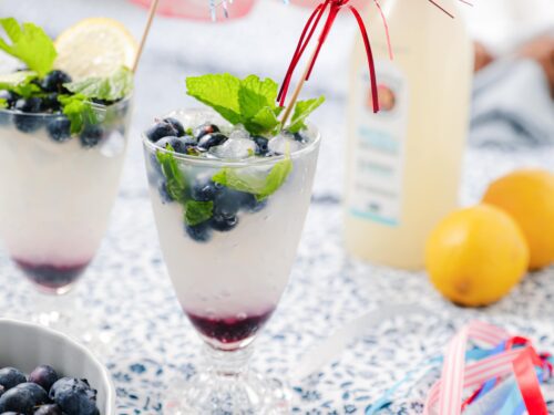 blueberry lemonade with 4th of July elements