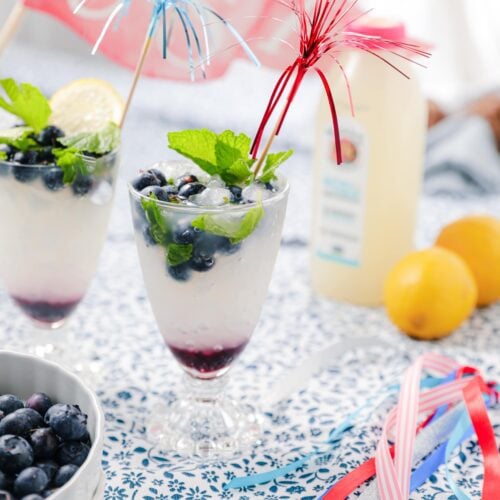 blueberry lemonade with 4th of July elements