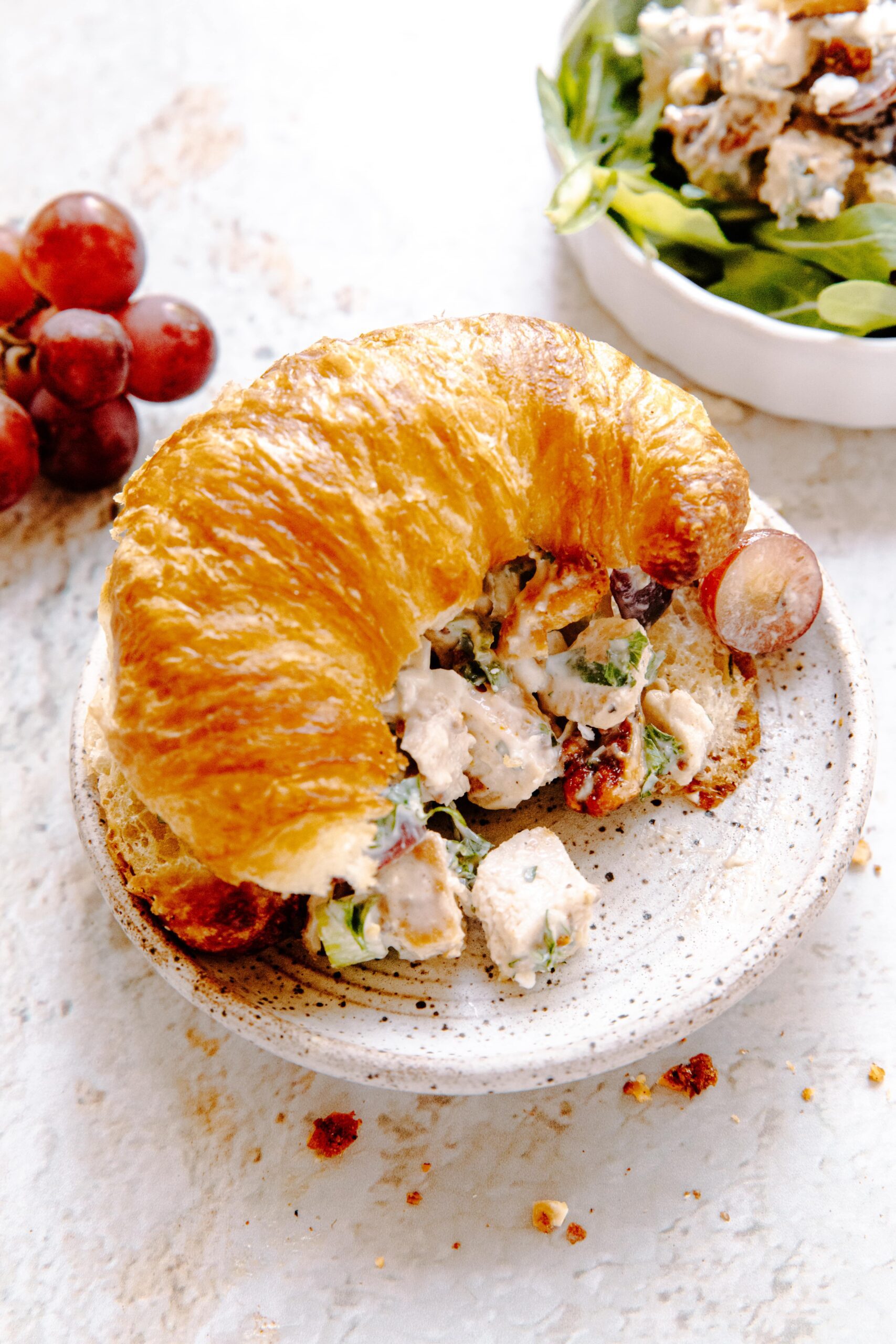 chicken salad on a croissant