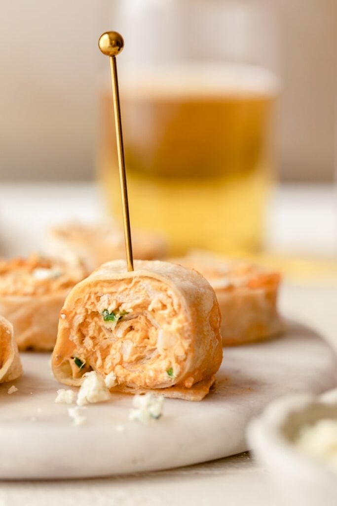 EASY Buffalo Chicken Pinwheel Recipe 5 Ingredient Appetizer!