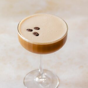 overhead photo of espresso martini recipe