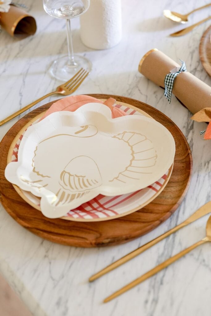 turkey paper plate place setting