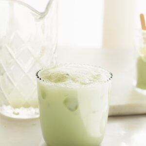 glass of iced matcha