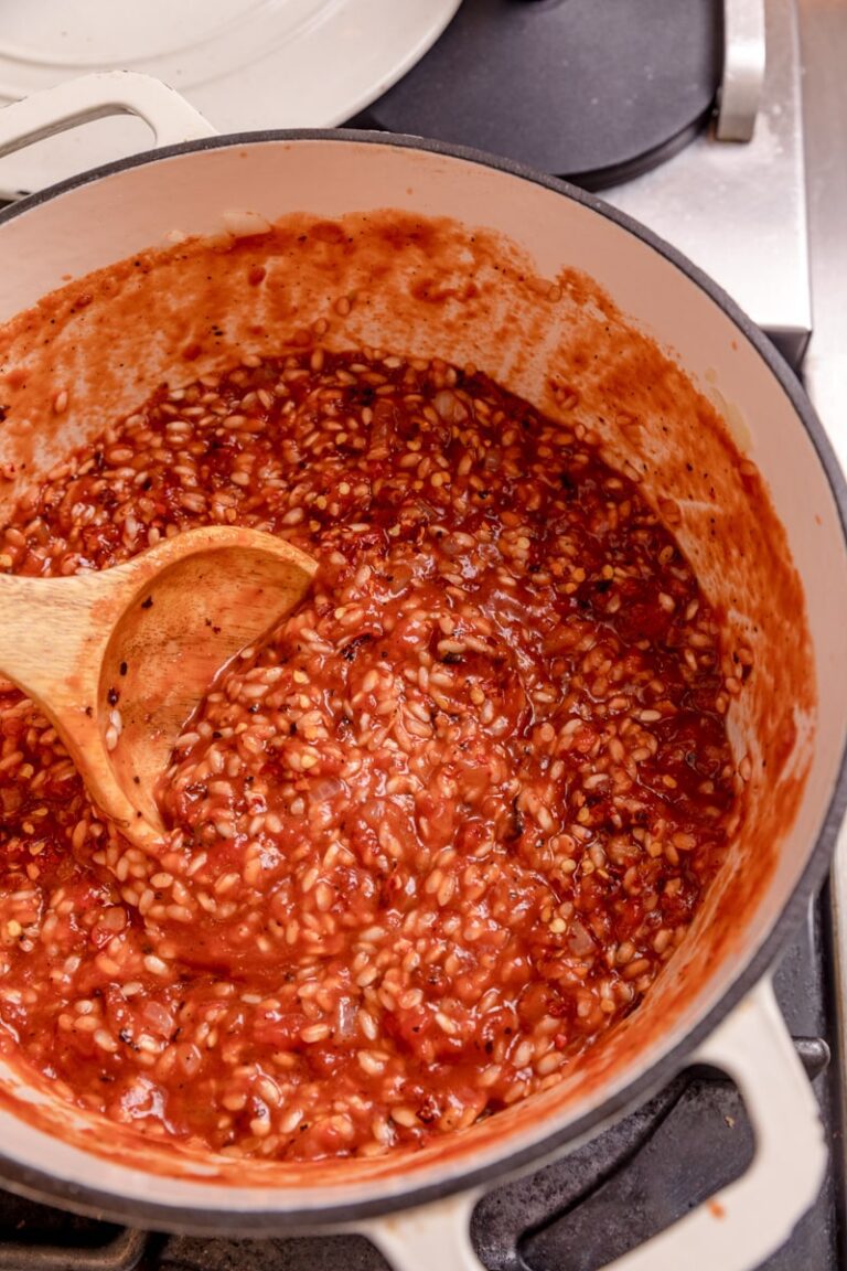 Spicy Roasted Tomato And Burrata Risotto - Elevated Side Dish!