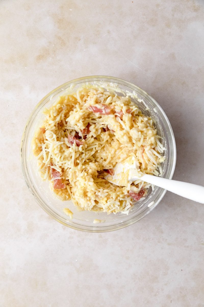 arancini mixture in a glass bowl