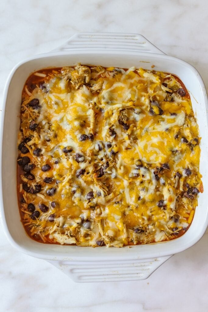 Easy Rotisserie Chicken Enchilada Casserole - White Kitchen Red Wine