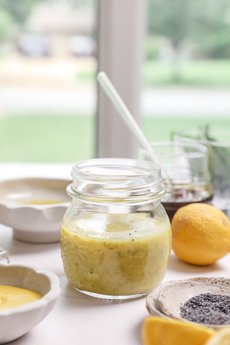 jar of lemon poppyseed dressing