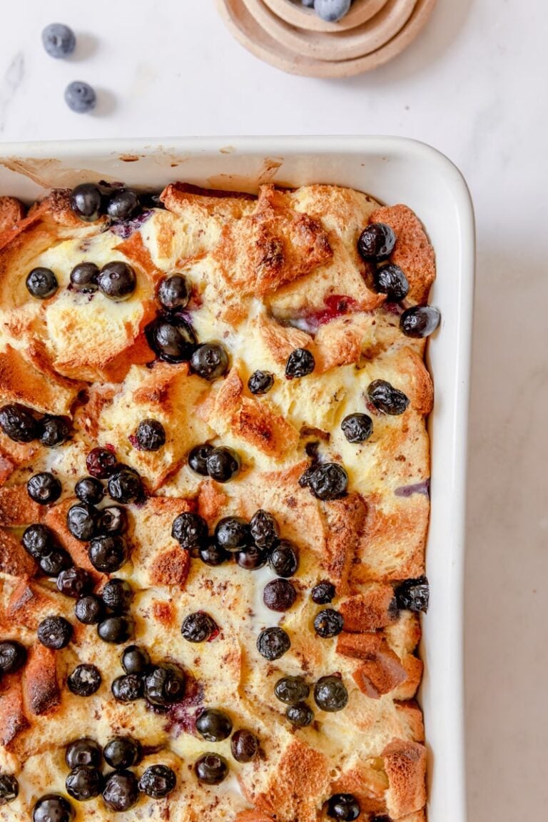 EASY Blueberry Brioche French Toast Casserole Recipe - White Kitchen ...