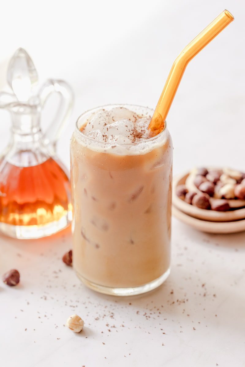 Iced Hazelnut Latte - The Healthful Ideas