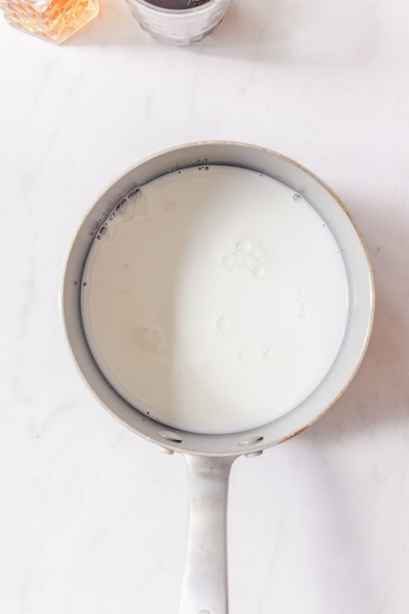 milk in a saucepan 