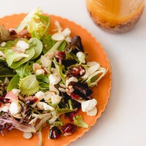 mixed greens salad topped with cranberry maple vinaigrette.