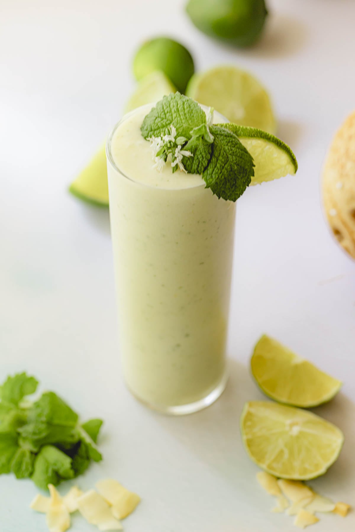 Blended Coconut Mojito with Pineapple