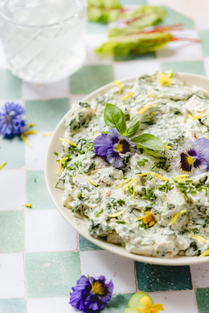 Knorr Vegetable Dip with Edible flowers