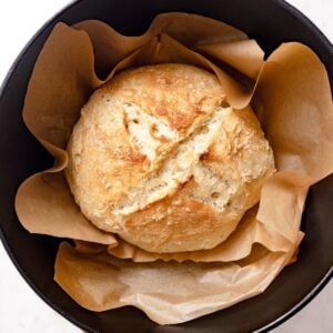 Baked bread in a dutch oven.