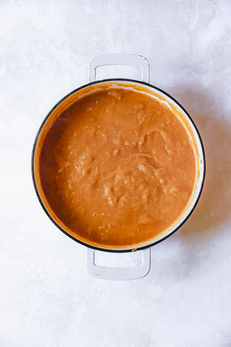 Curry fully blended together.